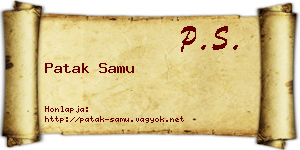 Patak Samu névjegykártya